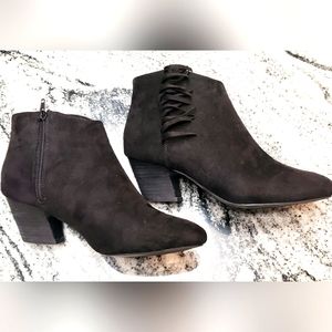 Cato Comfort 1946 Western Wear Black Front Faux Ankle Booties Womens Size 9W